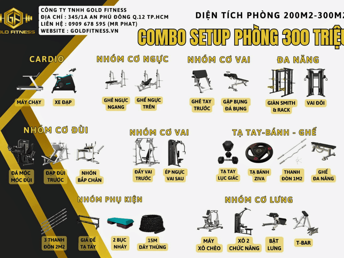 Dịch vụ setup phòng tập gym Long An chuyên nghiệp