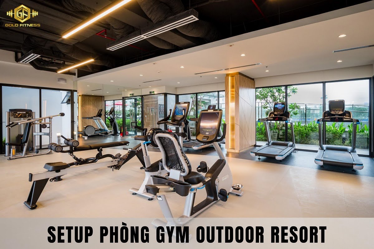 Setup phòng gym Outdoor Resort ven biển