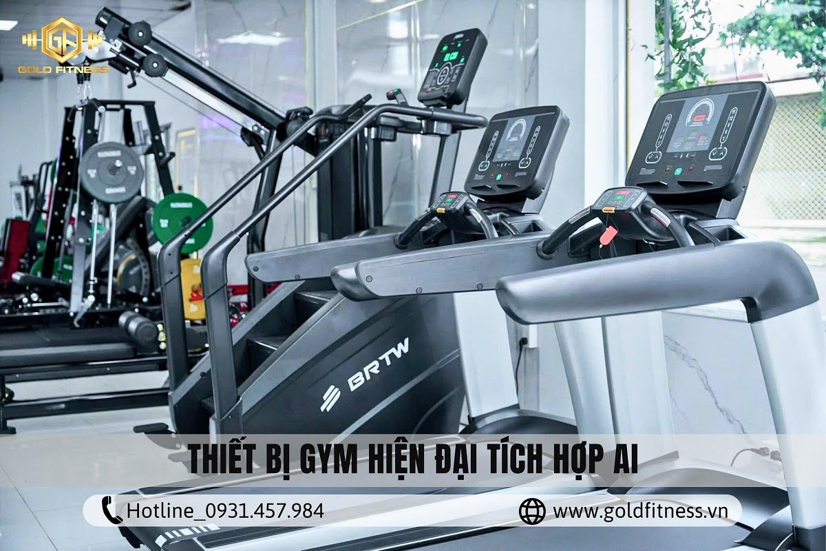 Thiết bị gym hiện đại tích hợp AI