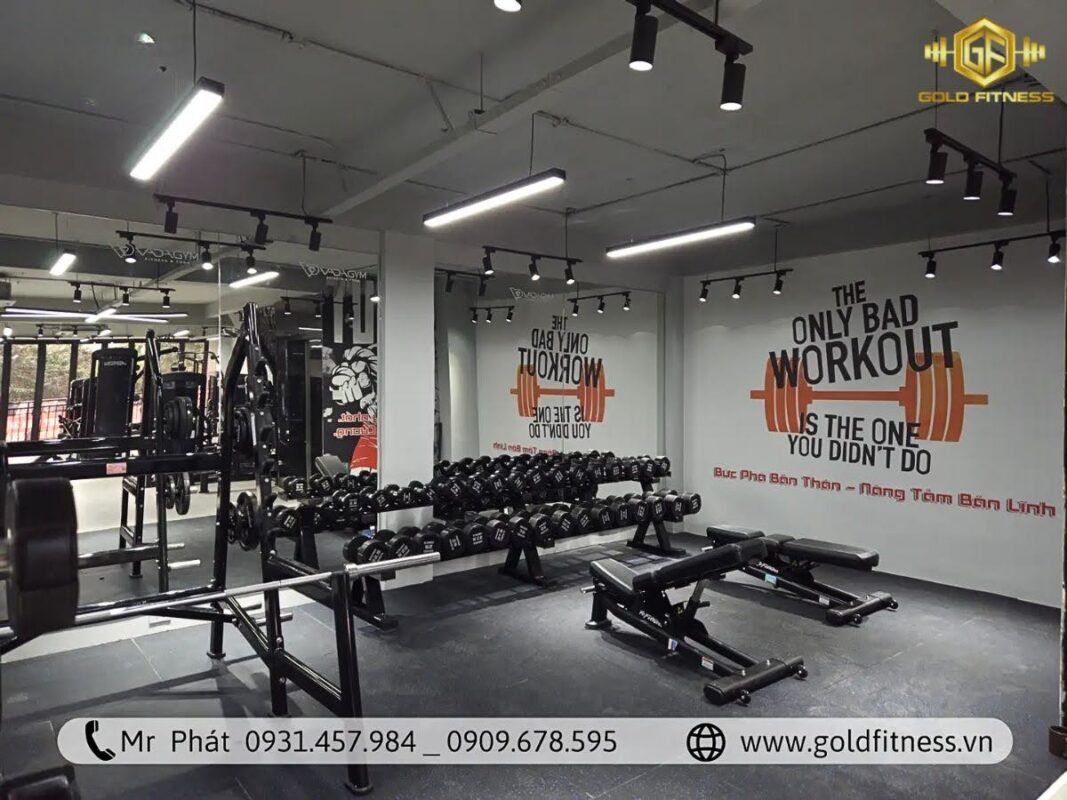 phòng tập gym nhỏ gọn tiện nghi